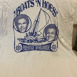 Classic Cream Tee with Blue Graphic